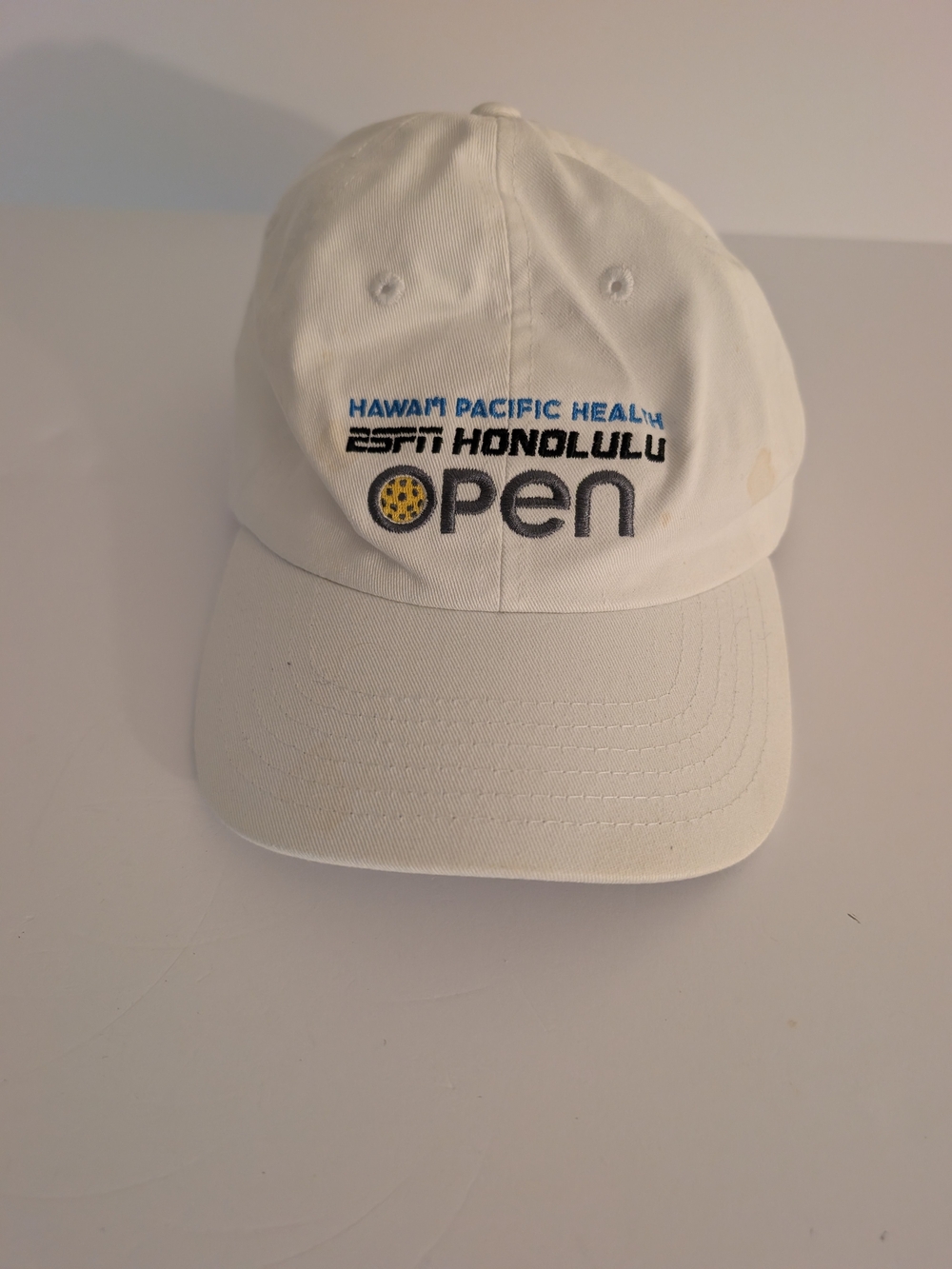 Official Hawaii Pacific Health ESPN Honolulu Open Event Hat - White Adjustable